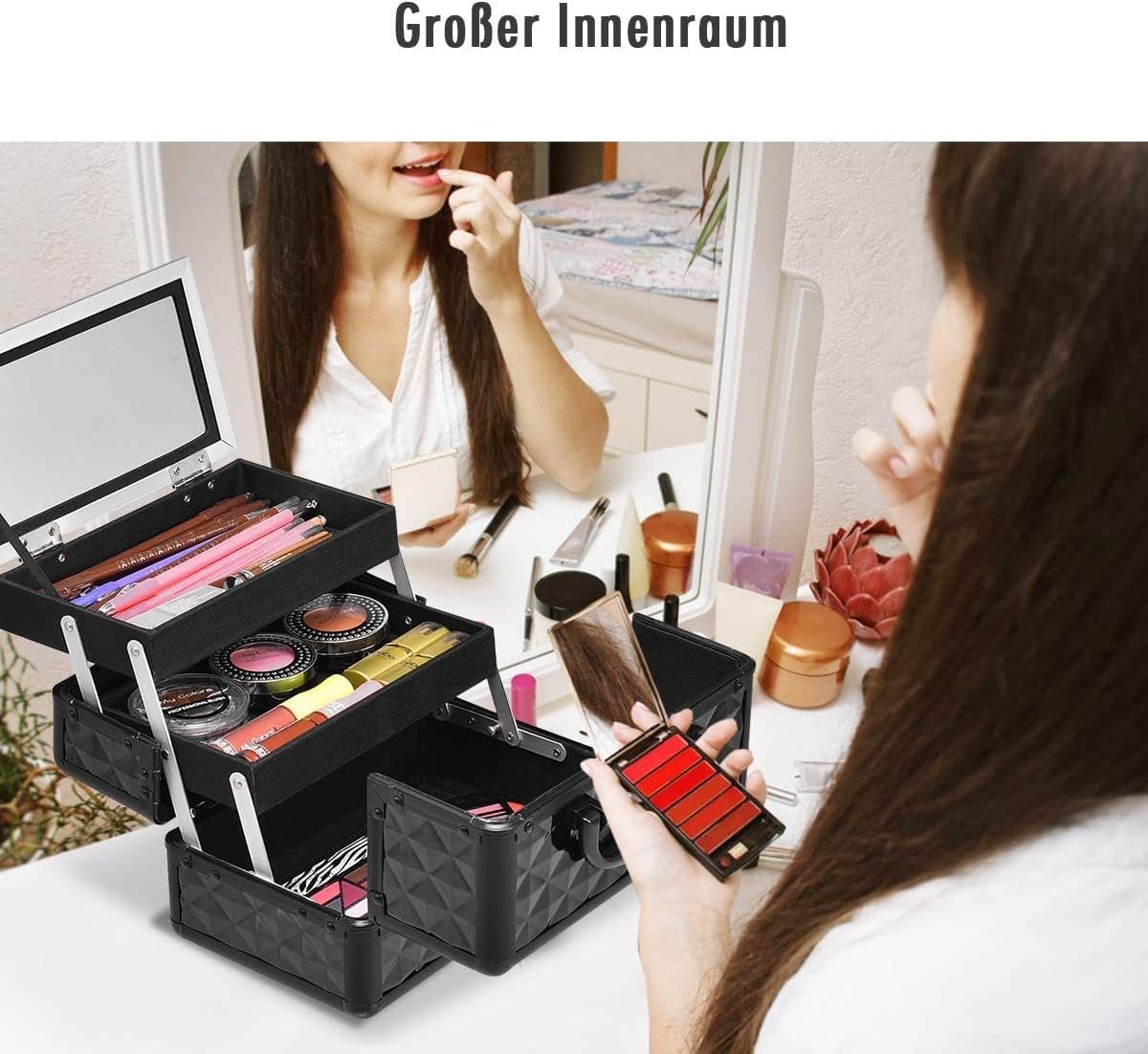 KOMFOTTEU Kosmetikkoffer Schminkkoffer, für Make-up