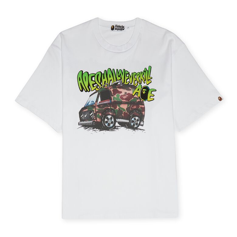 A Bathing Ape Bape Car Graphic Tee M white
