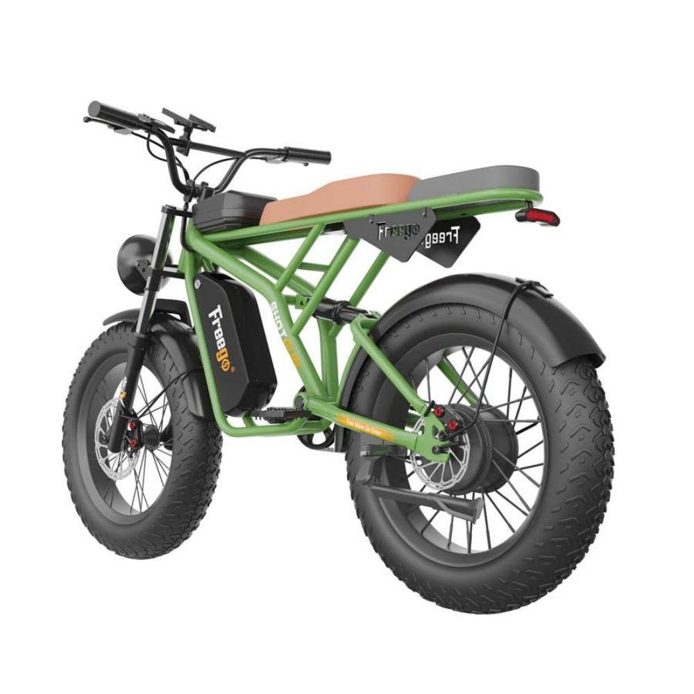 Docrooup E-Bike 20Zoll-Elektrofahrrad,48V 22.5Ah (1080Wh), SHIMANO 7-Gang, max.25km/h, Heckmotor, (Doppelbremsen vorne und hinten (hydraulisch),Vollfederung für vorne und hinten, 20 x 4 Zoll breite Luftreifen, geländetauglich)