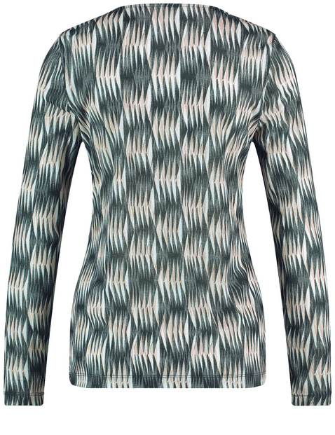 Gemustertes Langarmshirt mit Ausbrenner-Qualität