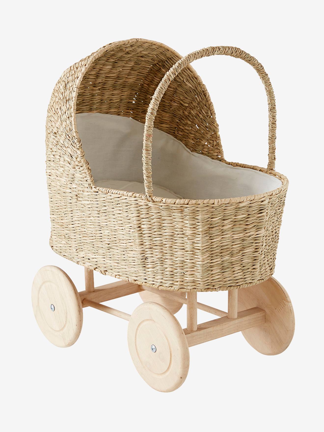 Landau de poupée en herbier blanc