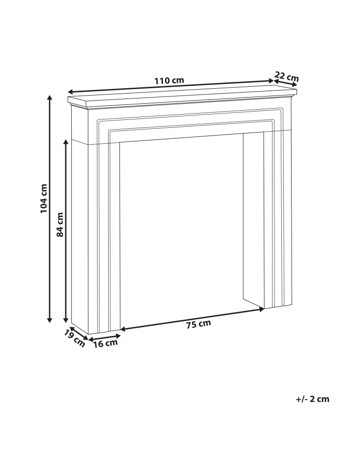 Beliani Kaminumrandung BOALLIA in Weiß/Heller Holzfarbton günstig kaufen onesize