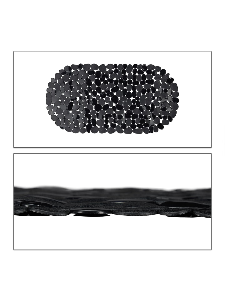 relaxdays Badewannenmatte in Schwarz - (B)36 x (T)68 cm günstig kaufen onesize
