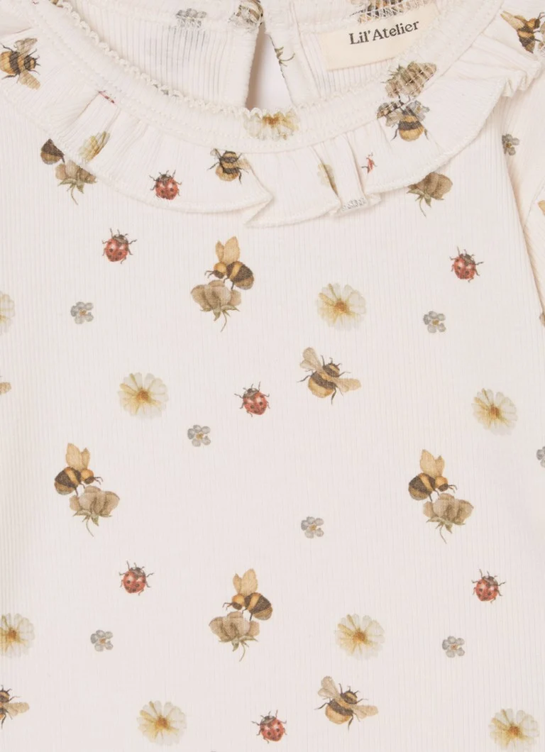 Lil' Atelier NMFLavo Tricou cu mânecă lungă din amestec de bumbac organic