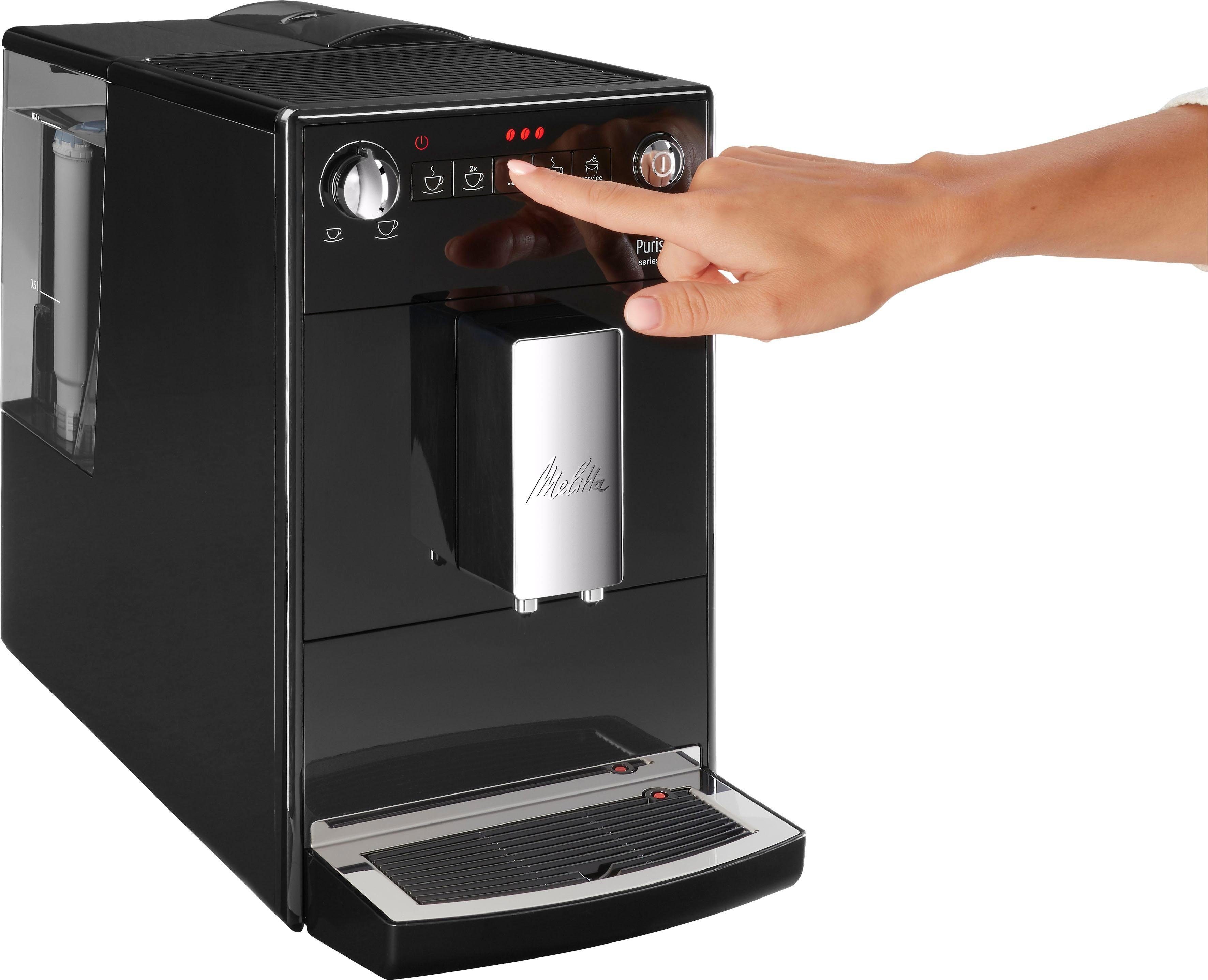 Melitta Kaffeevollautomat Purista® F230-102, schwarz, Lieblingskaffee-Funktion, kompakt & extra leise