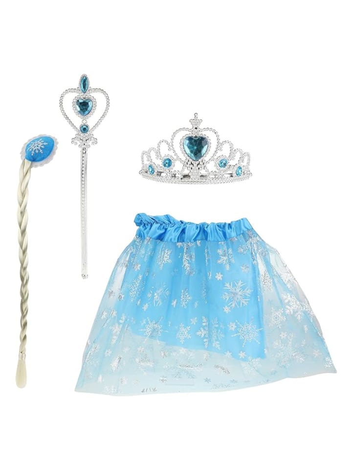 Toi-Toys Eisprinzessin Verkleidungsset (Tutu, Tiara, Zopf, Stab) in blau günstig kaufen onesize