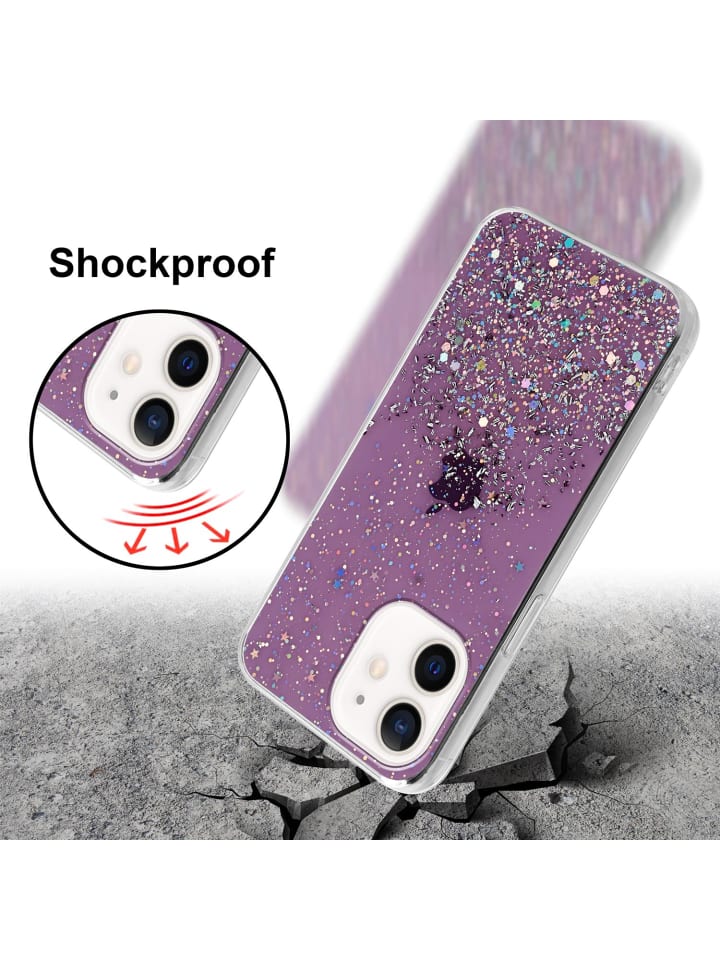 cadorabo Hülle für Apple iPhone 12 MINI Glitter in Lila mit Glitter günstig kaufen onesize