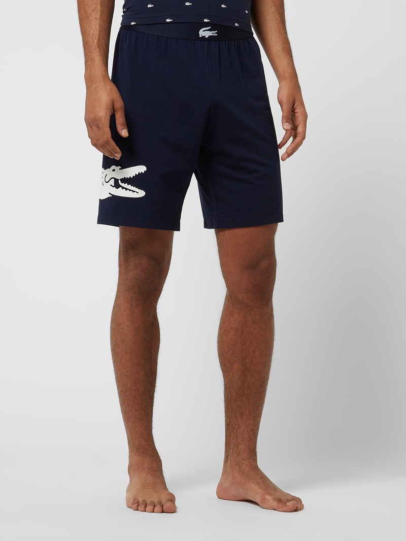 Pyjama-Hose mit Logo in dunkelblau