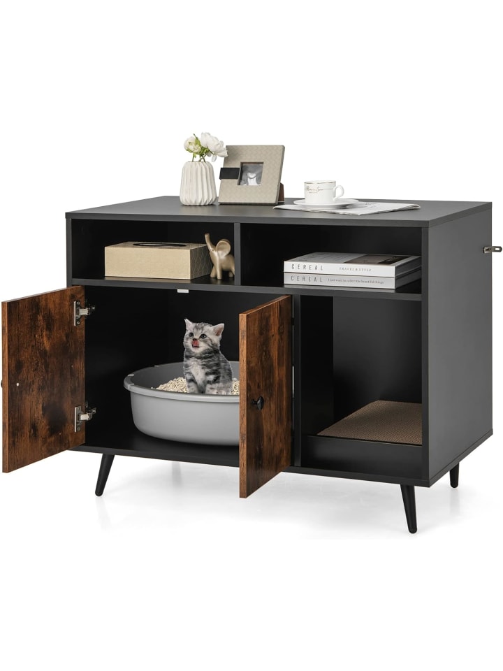 COSTWAY Katzenschrank 2 in 1 in Schwarz günstig kaufen onesize
