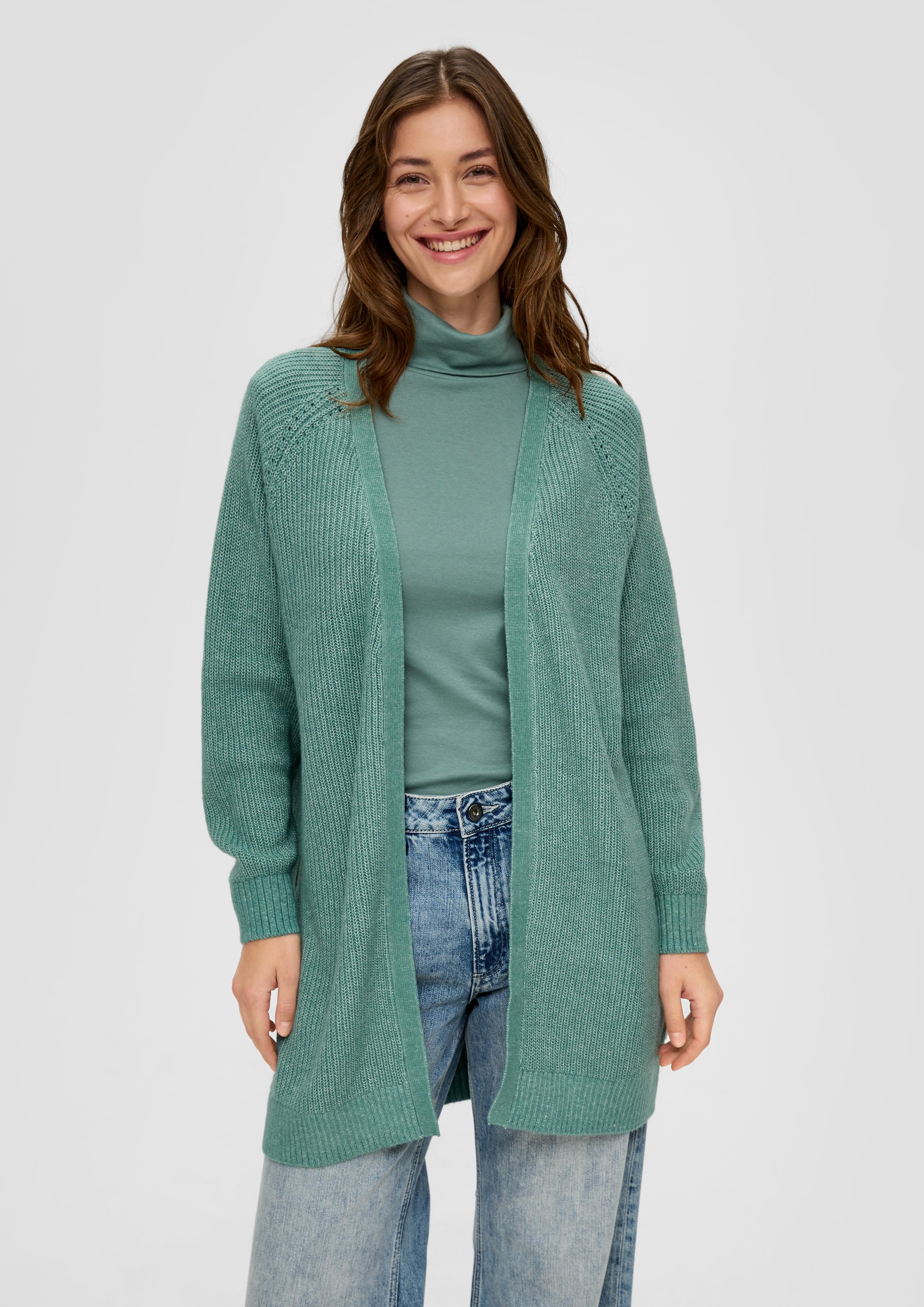 Lange Strickjacke aus Baumwollmix  2135295-65W0