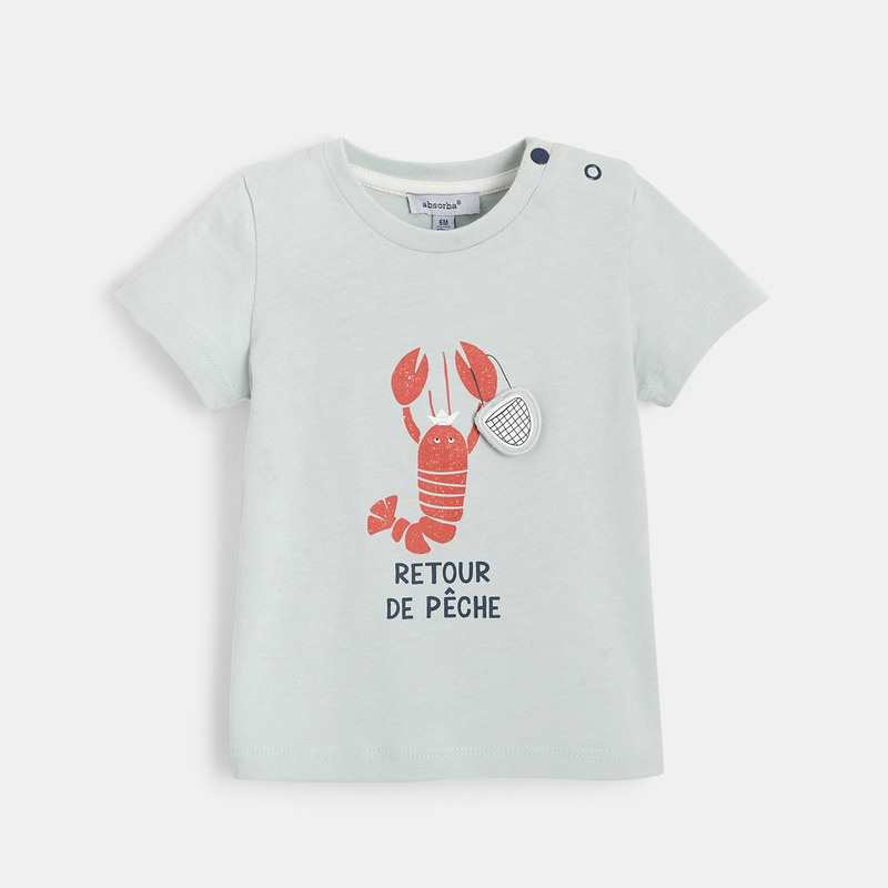 T-shirt manches courtes bébé garçon en jersey bleu Absorba