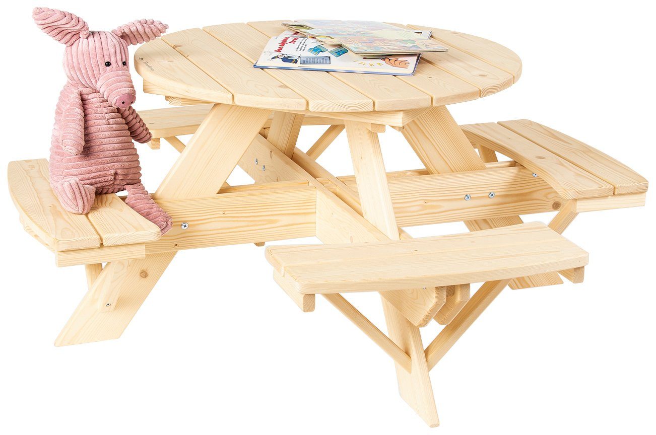 Pinolino® Garten-Kindersitzgruppe Nicki, Fichte natur, ØxH: 114x50 cm