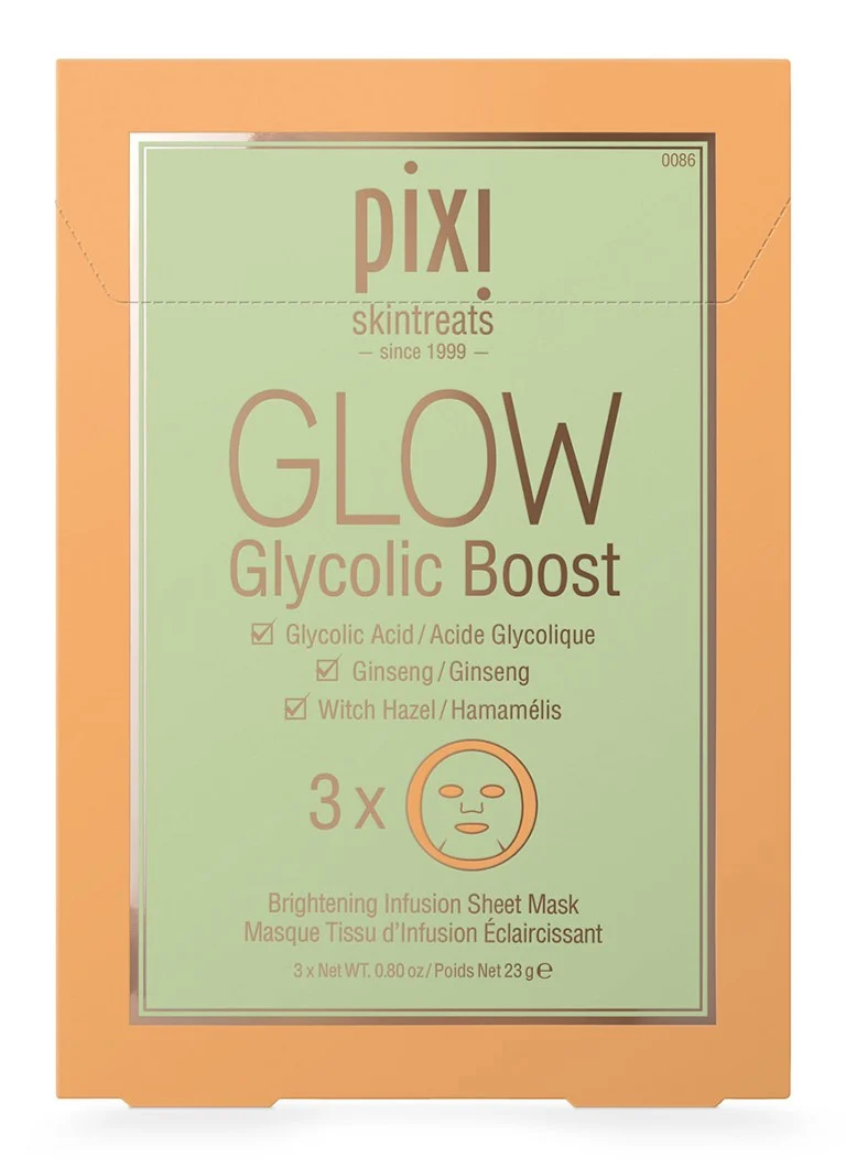 Pixi Glow Glycolic Boost - mini sejas maska, 3 gab. iepakojumā
