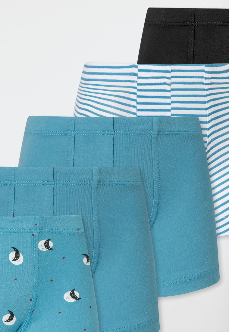 Shorts 5er-Pack Organic Cotton Softbund Streifen und Monde - 95/5