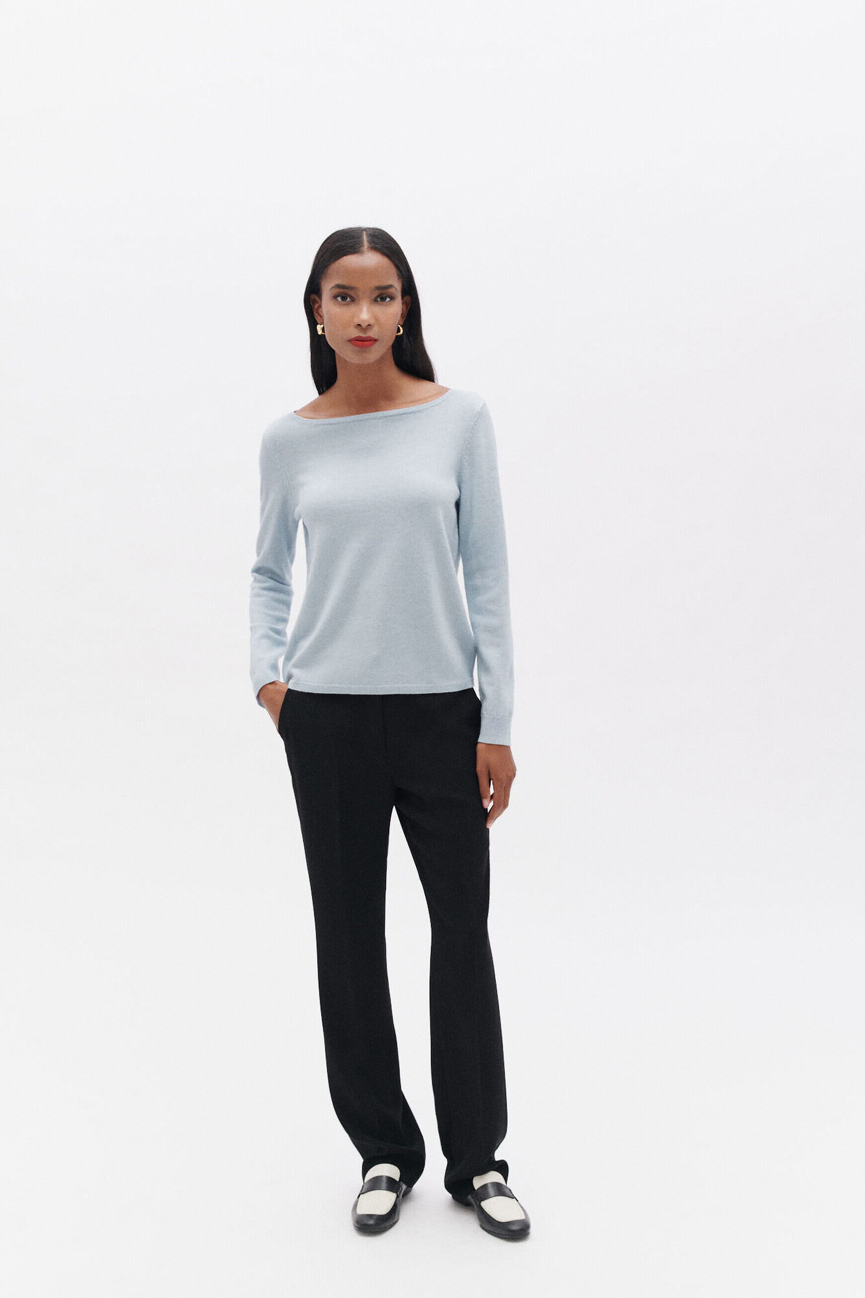 Pull msofiane bleu ciel femme