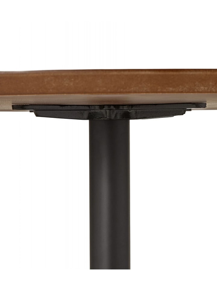 KADIMA DESIGN Runder Esstisch aus Holz und Metall | Industrial Stil in Braun günstig kaufen