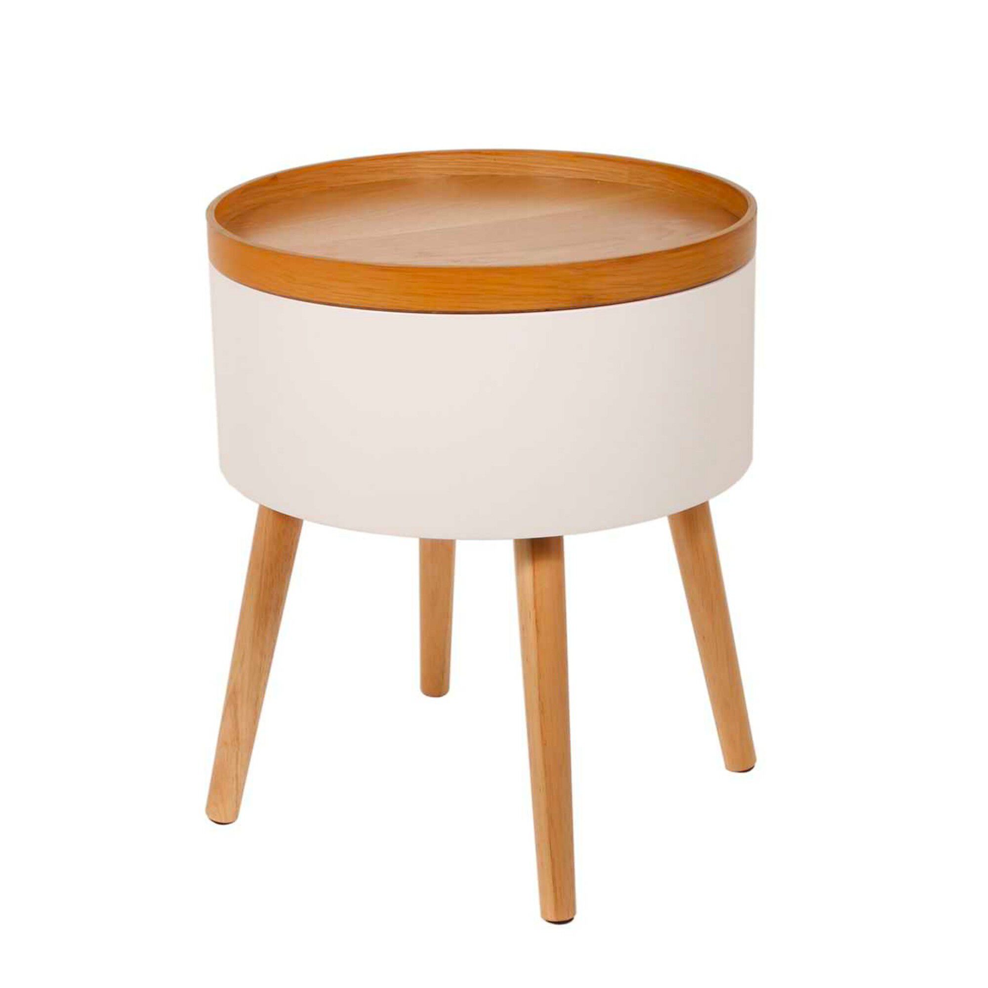 Table d’appoint-coffre bicolore