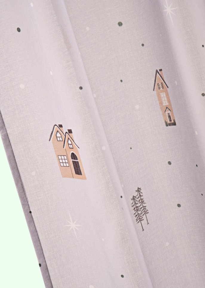 Weihnachtliche Gardine mit recycelter Polyester (1er Pack)