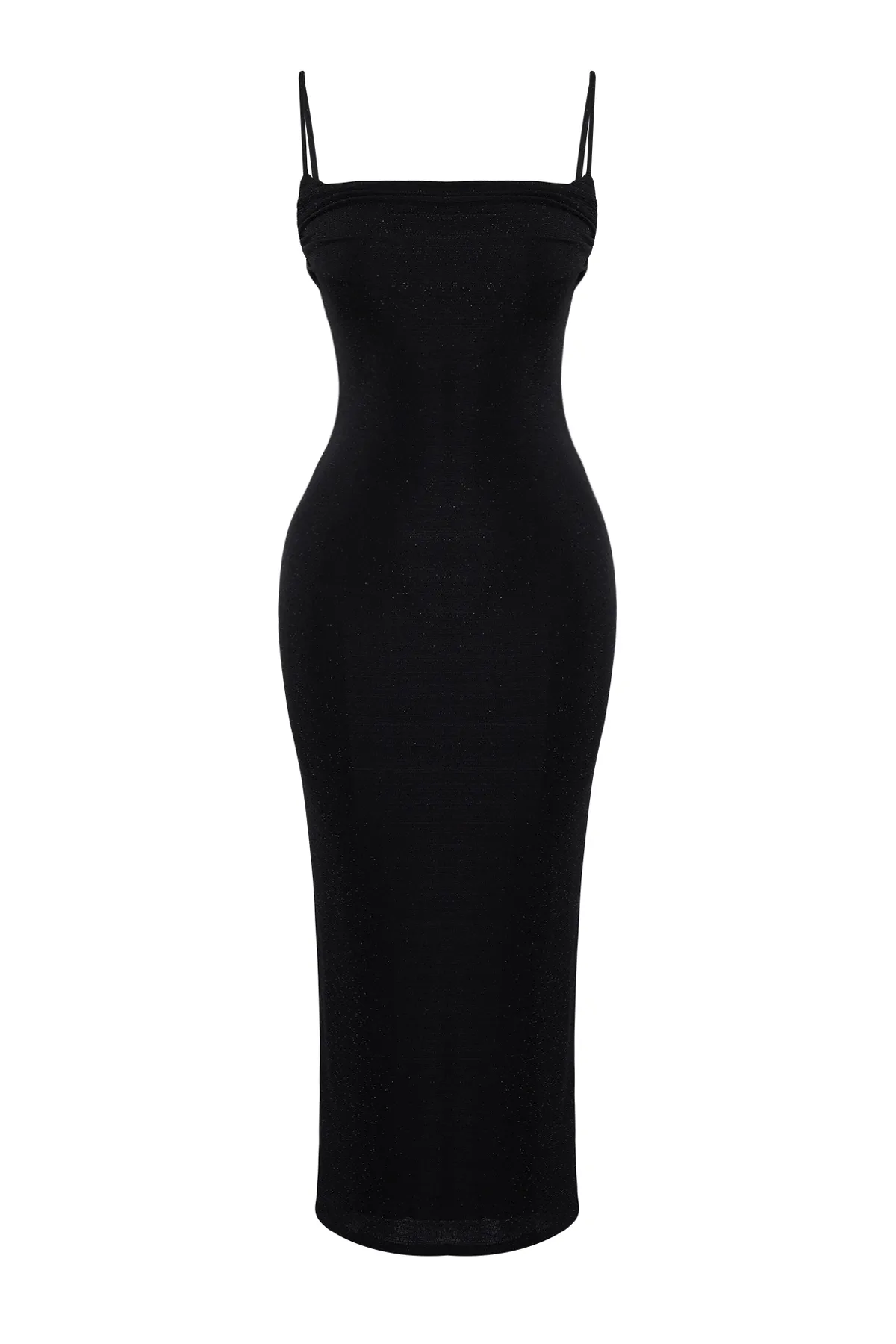 Trendyol Collection  Schwarzes glitzerndes, stilvolles Abendkleid TPRSS24EL00037