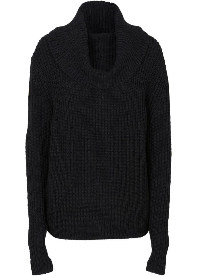 Grober Strickpullover mit weitem Kragen