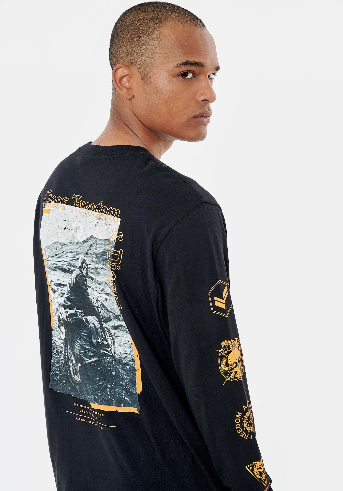 REGAN  T-shirt noir homme 100% coton