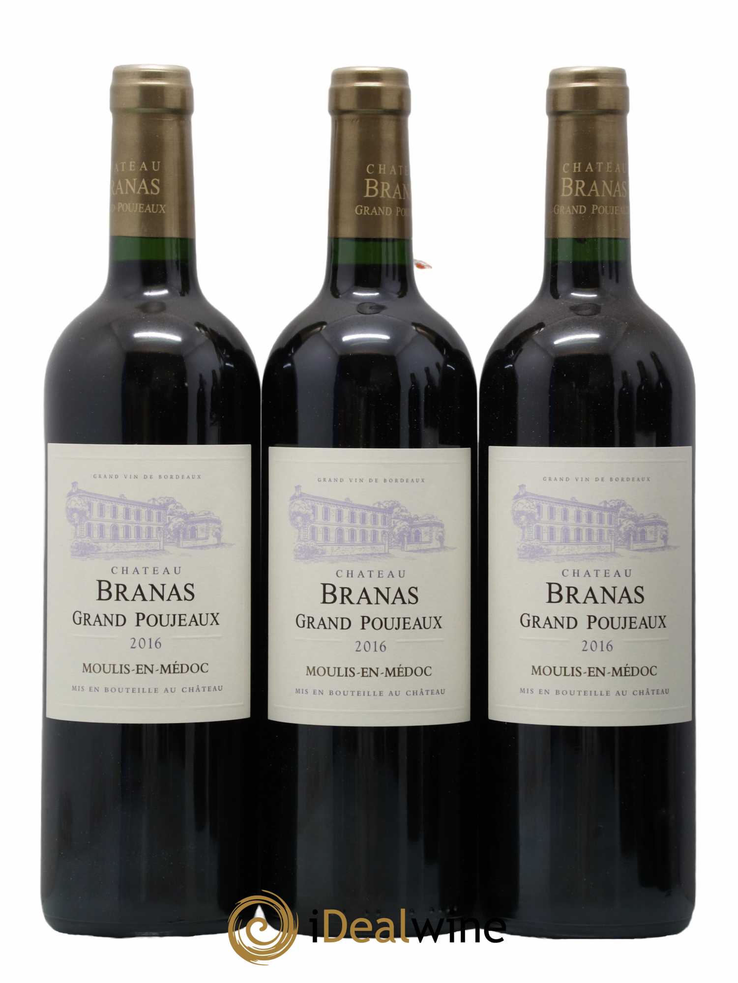 Château Branas Grand Poujeaux Cru Bourgeois  2016 - Lot de 6 Bouteilles