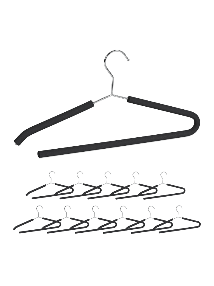 relaxdays 12x Kleiderbügel in Schwarz günstig kaufen onesize