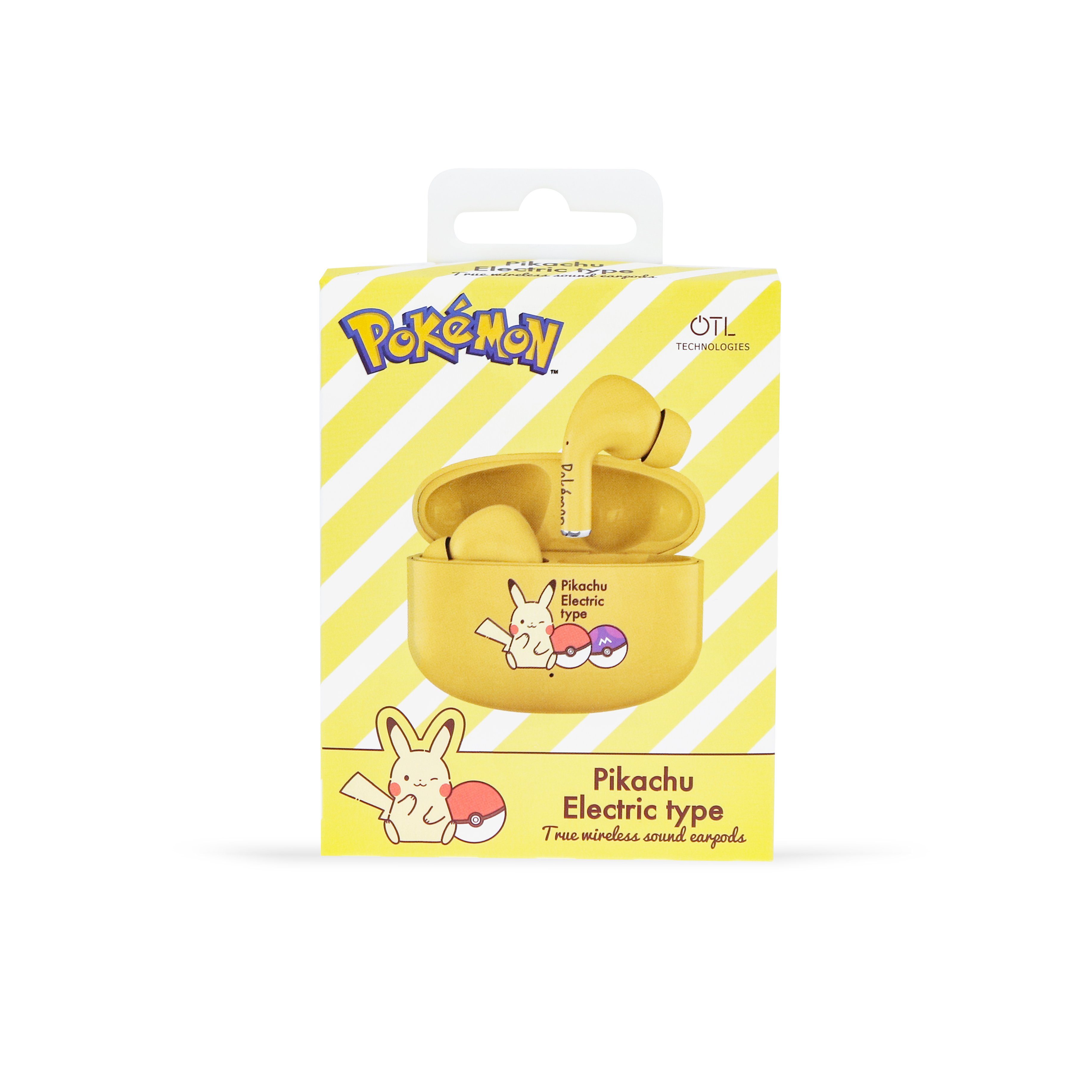 OTL Pokémon Pikachu Bluetooth 5.1 Kinder-Kopfhörer mit Ladebox Bluetooth-Kopfhörer (Google Assistant, Siri, Alexa, Voice Assistant, Bluetooth, Bluetooth, True Wireless, Hochwertiger Sound, Leichtes Gewicht)
