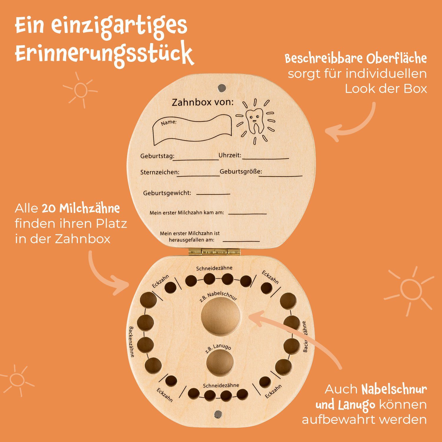 hej kiddo Zahndose Kinder Zahnbox mit Tiermotiven - Zahndose für Milchzähne - Zahnfeedose
