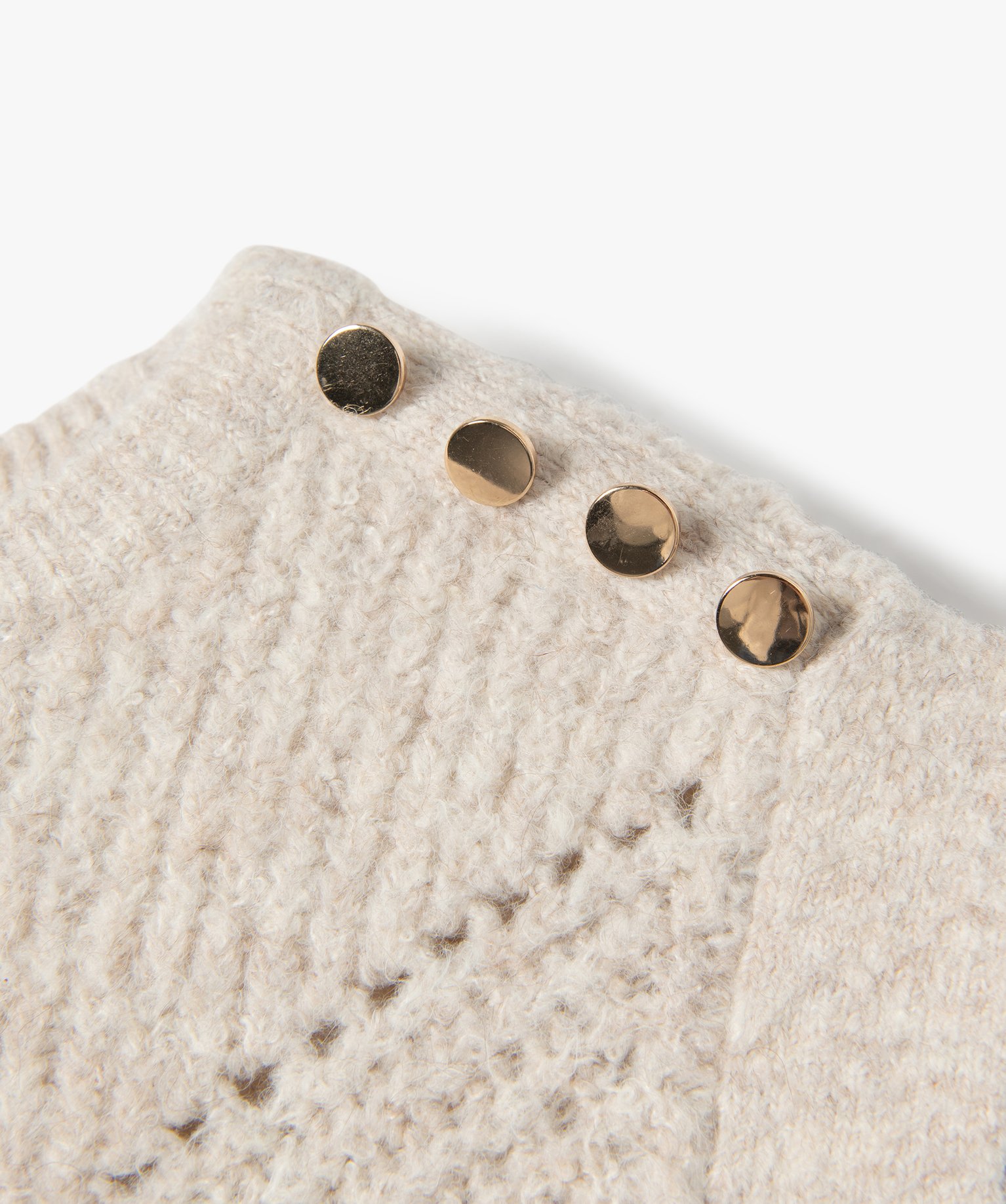 Pull fille sans manches avec boutons sur l’épaule ecru | GEMO