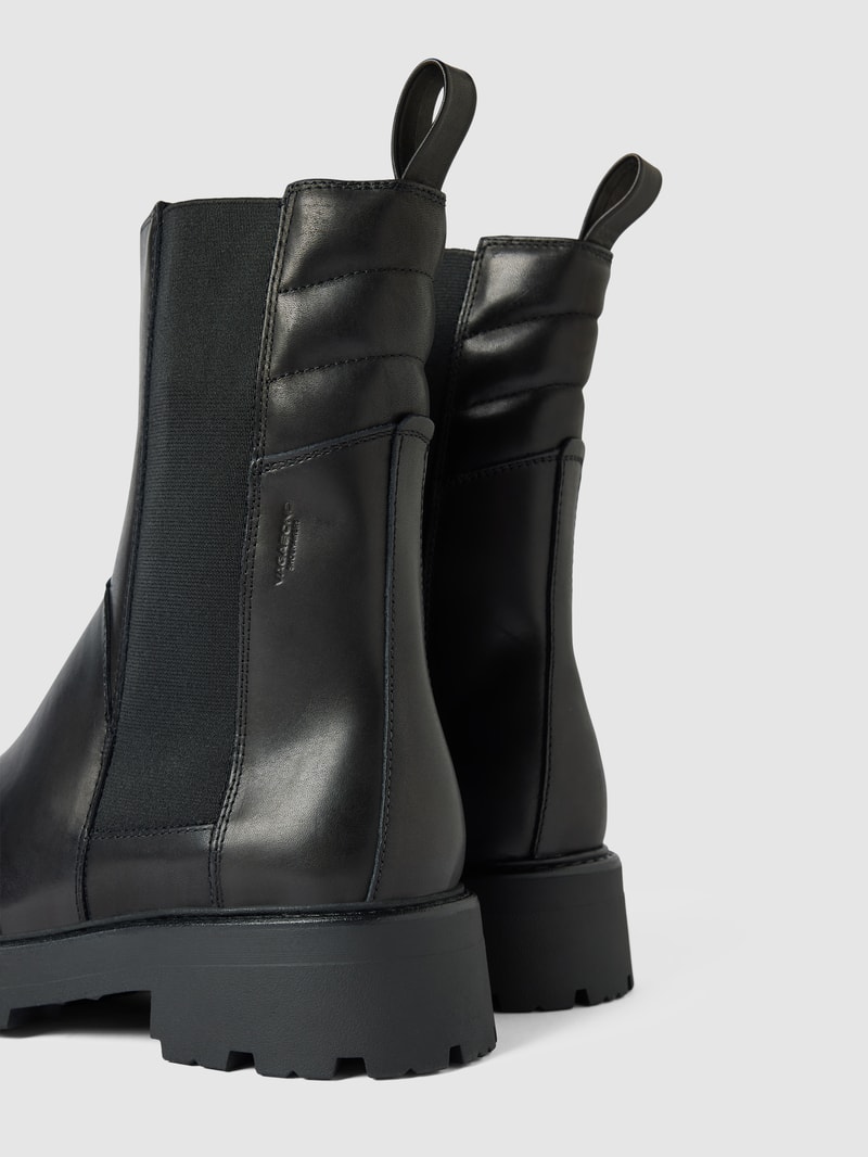 Chelsea Boots aus echtem Leder in schwarz