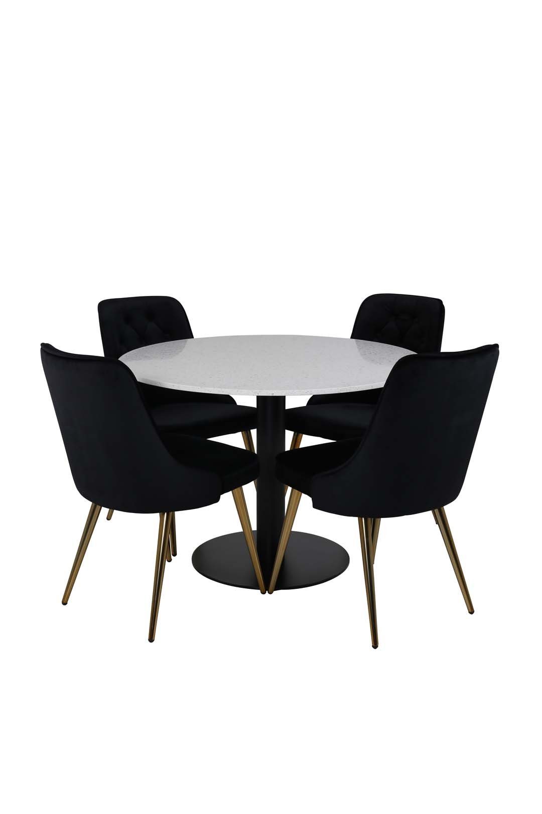ebuy24 Essgruppe Razzia Essgruppe Tisch weiß und 4 Velvet Deluxe St
