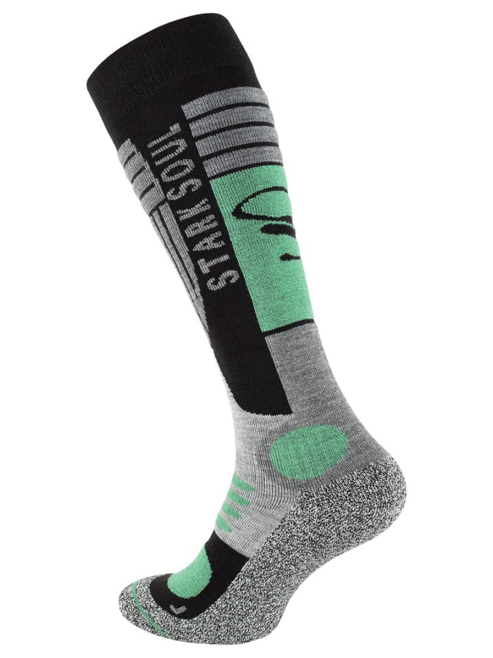 Stark Soul® Ski & Snowboard Socken 2 Paar, mit Spezialpolsterung in Grau-Schwarz-Grün günstig kaufen