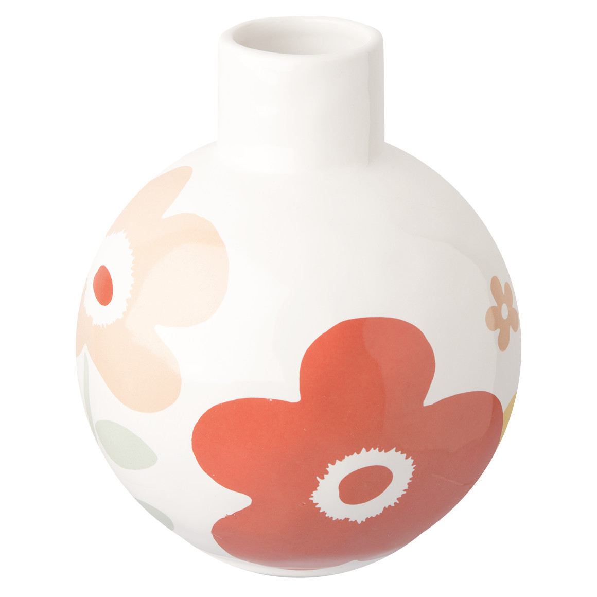Vase mit buntem Blumen-Motiv
