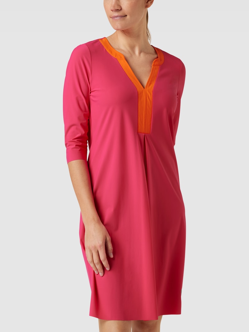 Knielanges Kleid mit Tunikakragen Modell 'SANAA' in pink