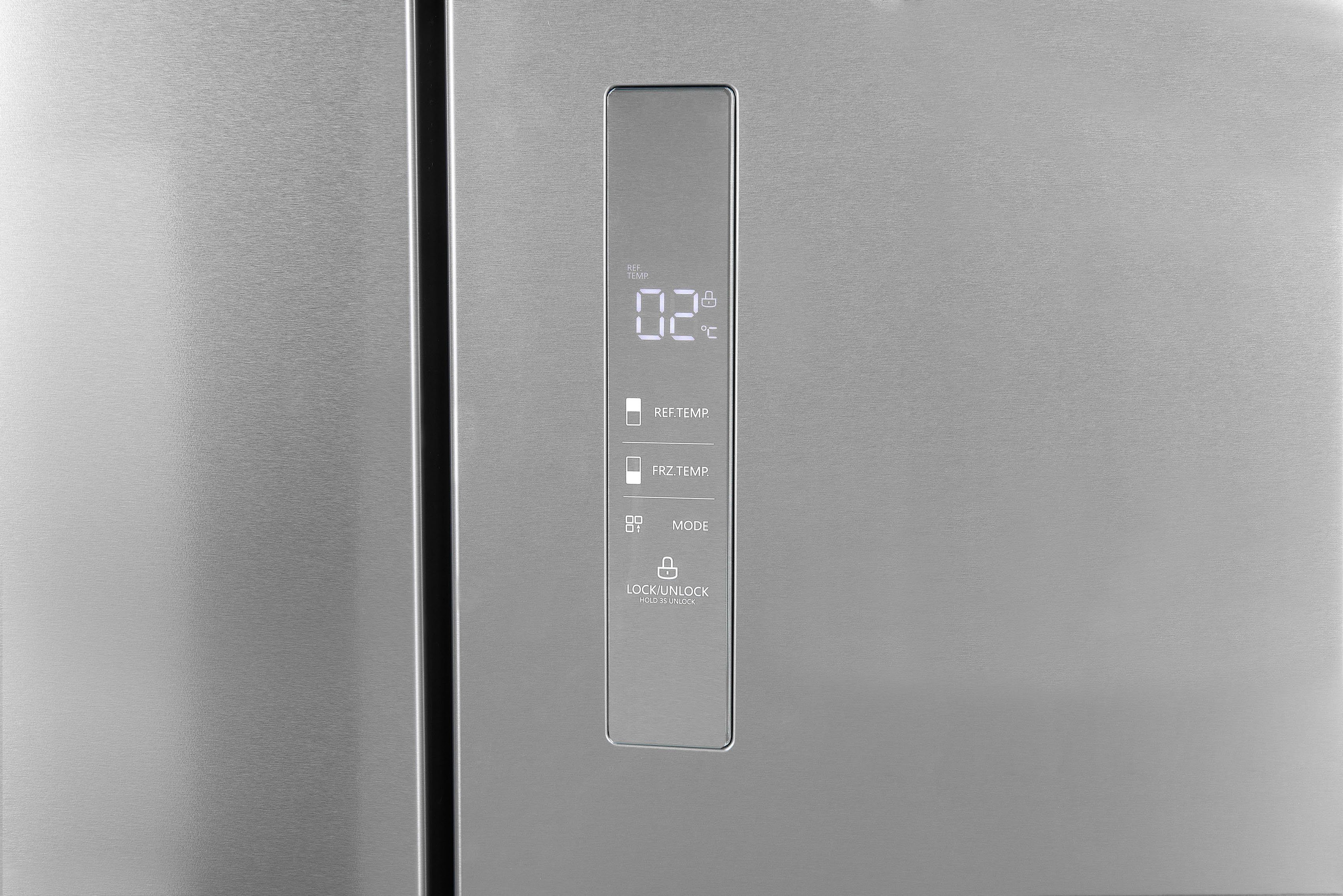exquisit French Door FD430-140-030E inoxlook, 181 cm hoch, 71,3 cm breit