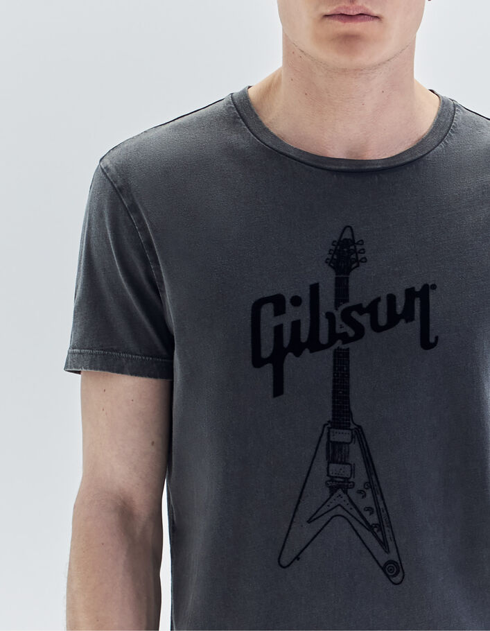 T-shirt gris visuel guitare électrique GIBSON Homme