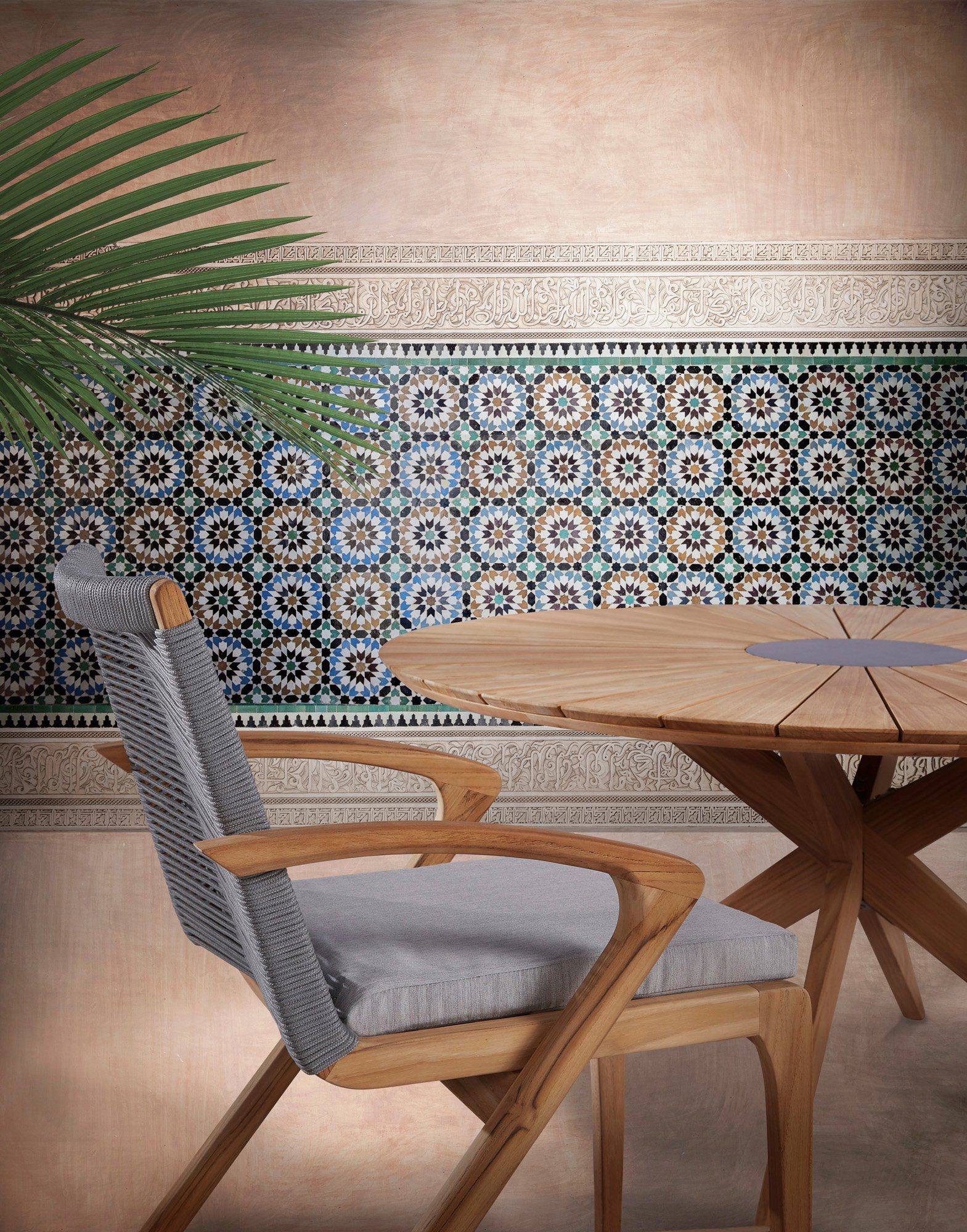 Best Gartensessel Agadir (1-St), Teakholz, grau