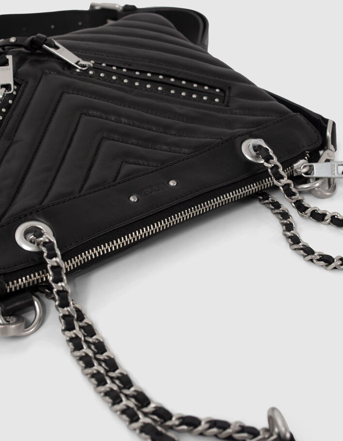 Sac pochette 1440 Reporter Rock noir cuir clouté Femme