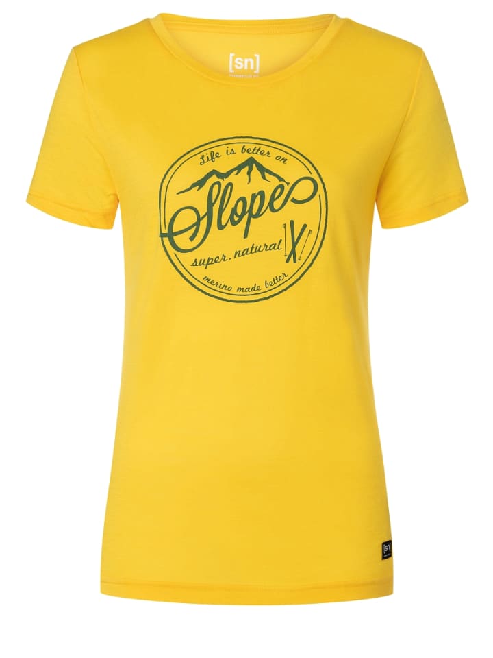 super.natural Merino T-Shirt W SLOPES TEE in gelb günstig kaufen