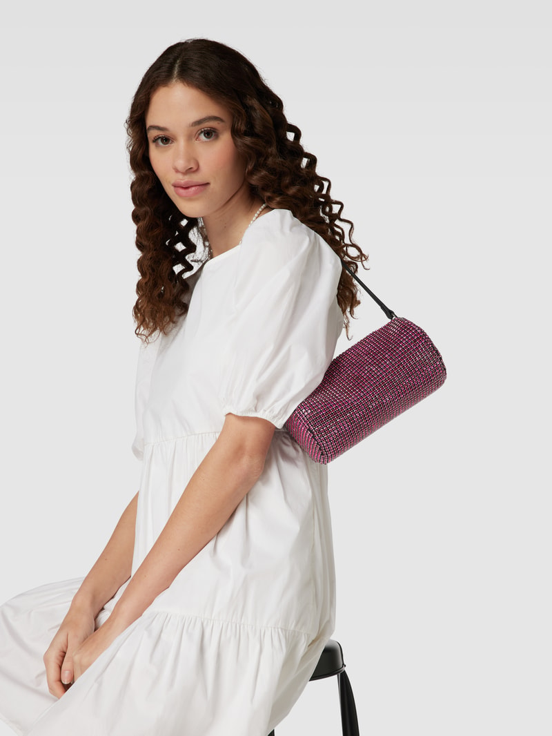 Pochette mit Ziersteinbesatz Modell 'Louisa' in pink