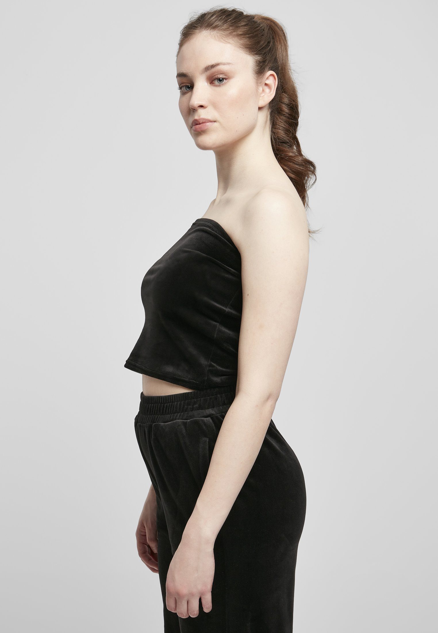 URBAN CLASSICS Sport-BH Damen Ladies Short Velvet Tube Top