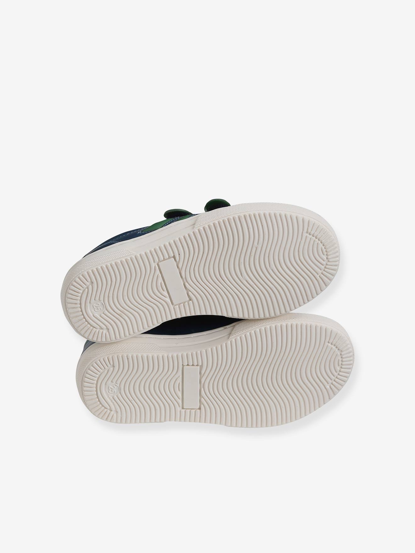 Baskets cuir garçon collection maternelle bleu foncé