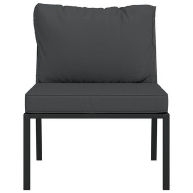 vidaXL Loungesofa Gartenstühle mit Grauen Kissen 2 Stk. 60x74x79 cm Stahl, 2 Teile