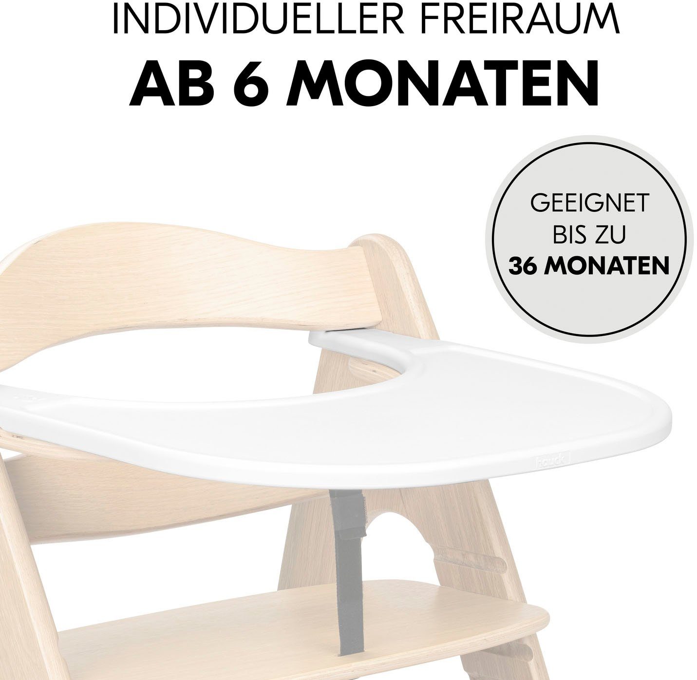 Hauck Hochstuhltablett Arketa Click Tray, White, Kunststoff, aus recyceltem Material