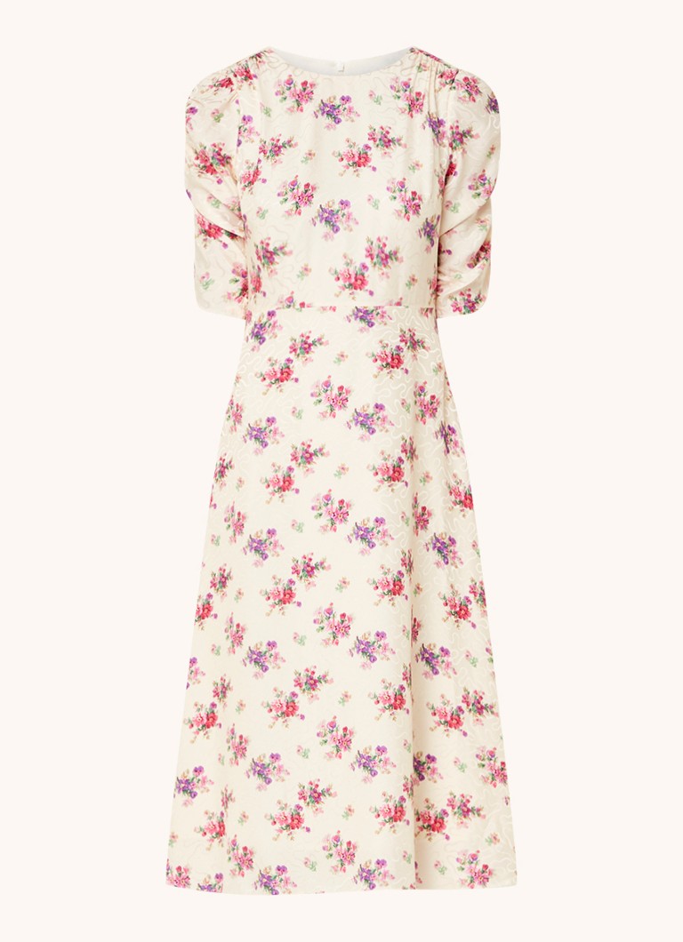 Vestido midi de seda Delilah de LKBennett, con estampado floral.