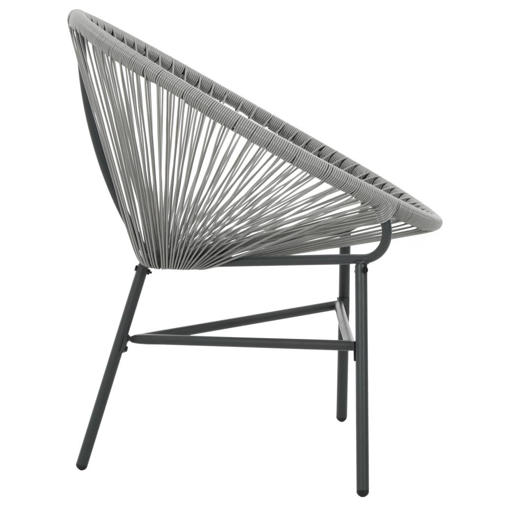 vidaXL Gartenstuhl Garten-Mond-Stuhl Poly Rattan Grau (1 St)