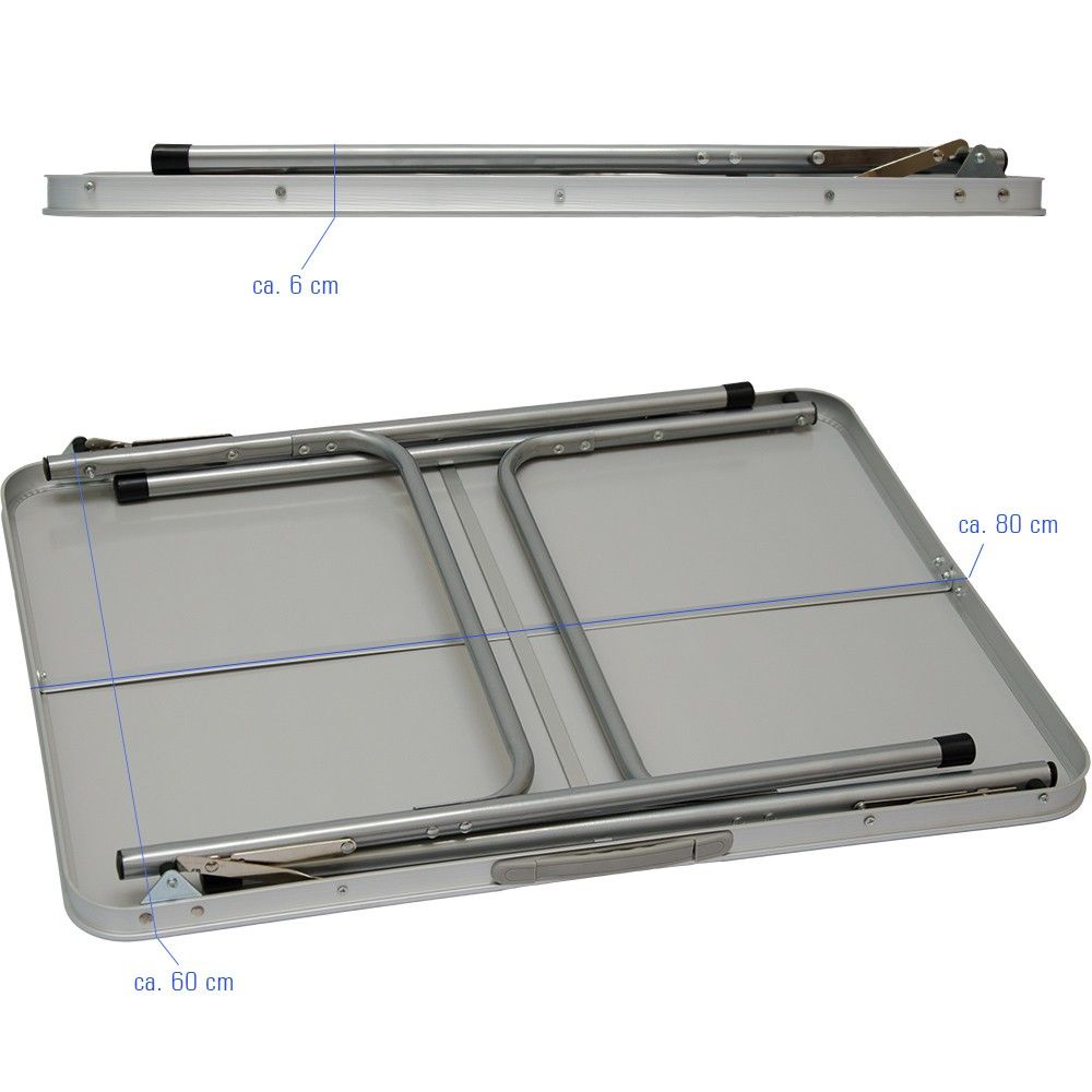 AMANKA 80x60 Anthrazit Aluminium Campingtisch