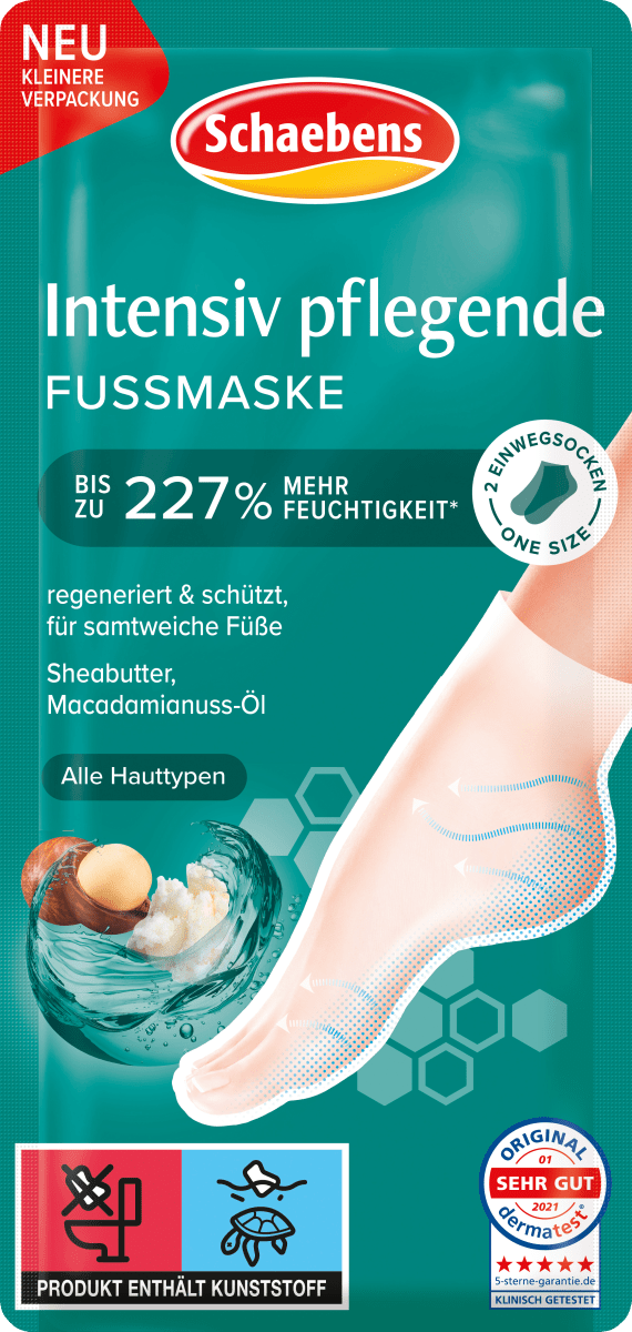 Fußmaske Socken (1 Paar) intensive Pflege mit Sheabutter & Macadamia, 2 St