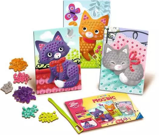 Mosaic Junior Cats - Bastelset für Kinder ab 4 Jahren